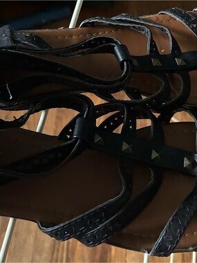 Women’s Black Studded Strappy Sandals